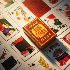 spread of the cards face up with dramatic depth of field lighting
