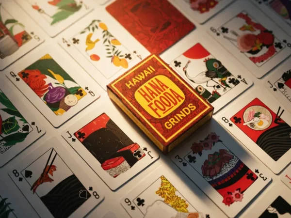 spread of the cards face up with dramatic depth of field lighting