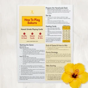 Printable Downloadable Easy to follow Hanafuda Hawaii Style Instructions using the Hanafooda Specialty card deck