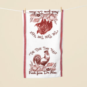 Hawaii home decor, flour sack towel, hunting gift, homestead life, boar and rooster design, kamaʻāina gift, island lifestyle