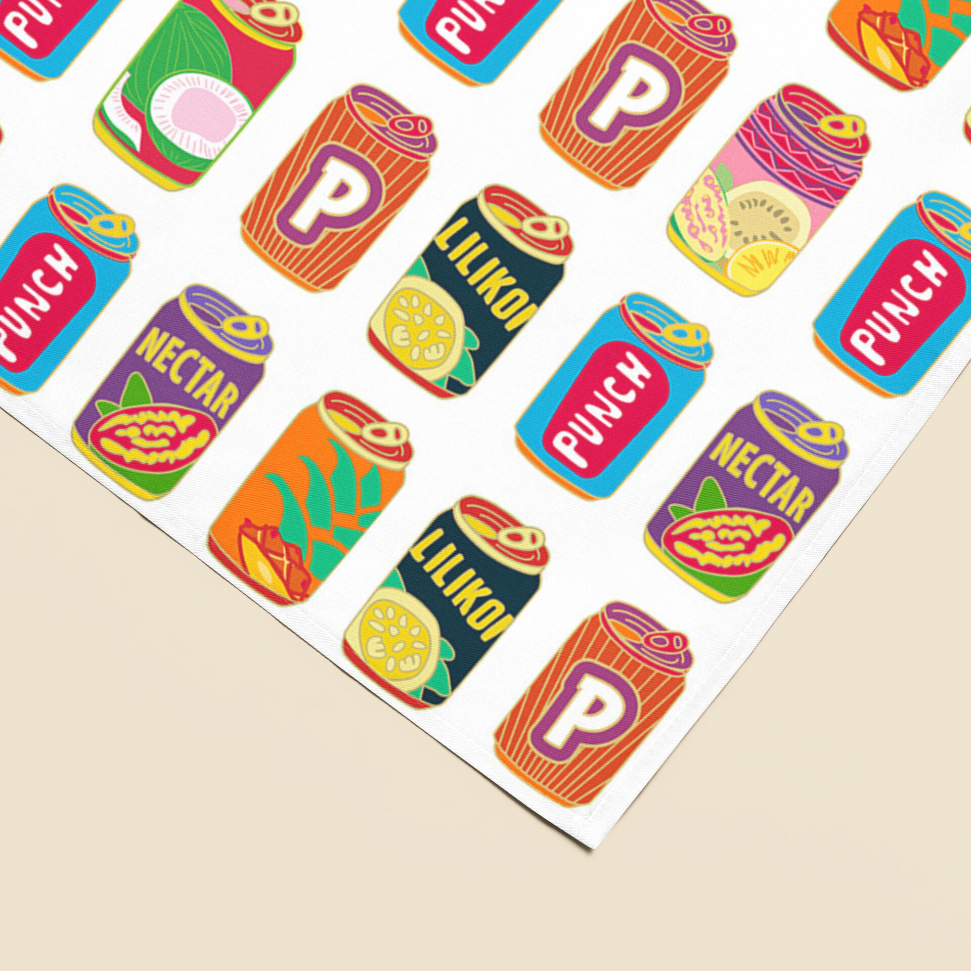 close up on hand illustrated hawaiian tropical juices